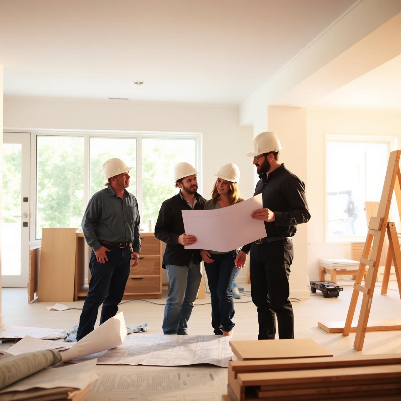 GS Remodeling Miami team reviewing plans on a luxury renovation in Miami Beach, Florida